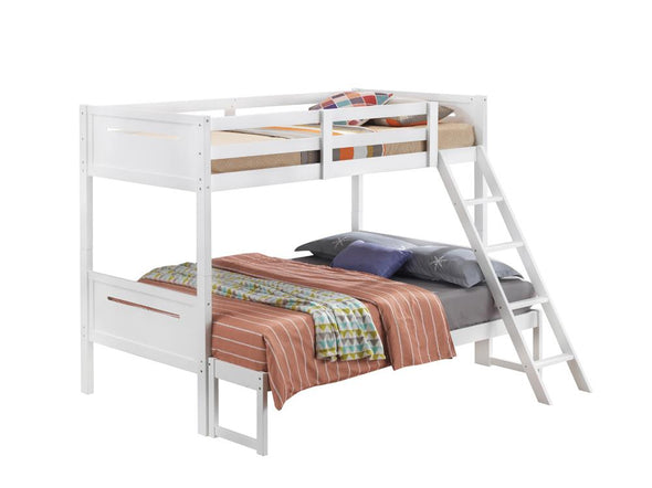 Littleton Twin/Full Bunk Bed White - 405052WHT - Luna Furniture