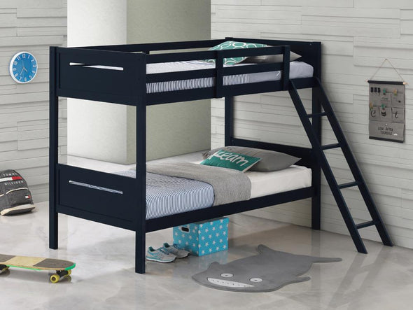 Littleton Twin/Twin Bunk Bed Blue - 405051BLU - Luna Furniture