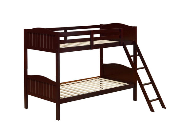 Littleton Twin/Twin Bunk Bed with Ladder Espresso - 405053BRN - Luna Furniture
