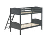 Littleton Twin/Twin Bunk Bed with Ladder Grey - 405053GRY - Luna Furniture