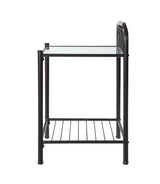 Livingston 1-shelf Nightstand with Glass Top Dark Bronze - 301392 - Luna Furniture