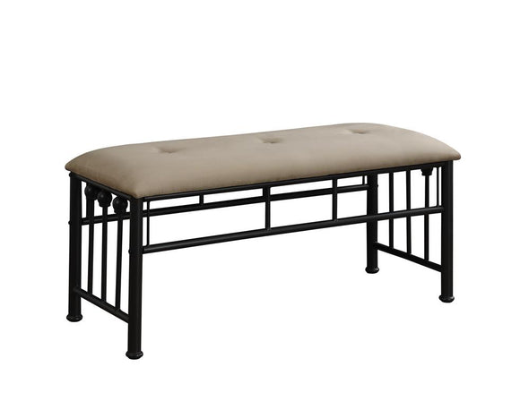 Livingston Upholstered Bench Brown and Dark Bronze - 301396 - Luna Furniture