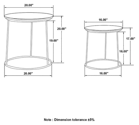 Loannis Matte Black 2-Piece Round Nesting Table from Coaster - Luna Furniture