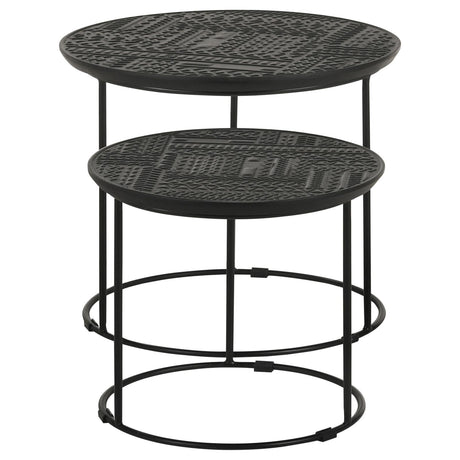 Loannis Matte Black 2-Piece Round Nesting Table from Coaster - Luna Furniture