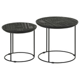 Loannis Matte Black 2-Piece Round Nesting Table from Coaster - Luna Furniture