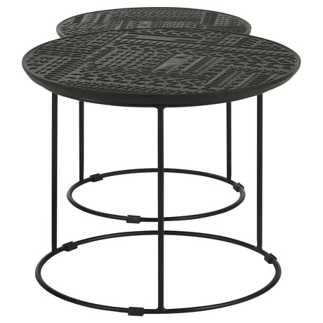 Loannis Matte Black 2-Piece Round Nesting Table from Coaster - Luna Furniture