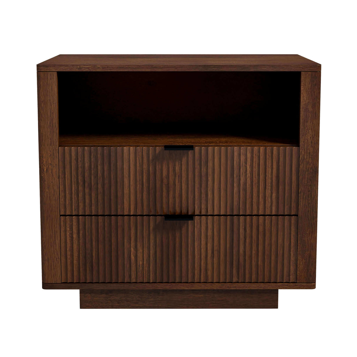 Lola Mid Century Modern Walnut Nightstand 2-Drawer Bed Side Table from Ashcroft Furniture - Luna Furniture