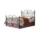 London Queen Metal Scroll Bed Dark Bronze - 300258Q - Luna Furniture