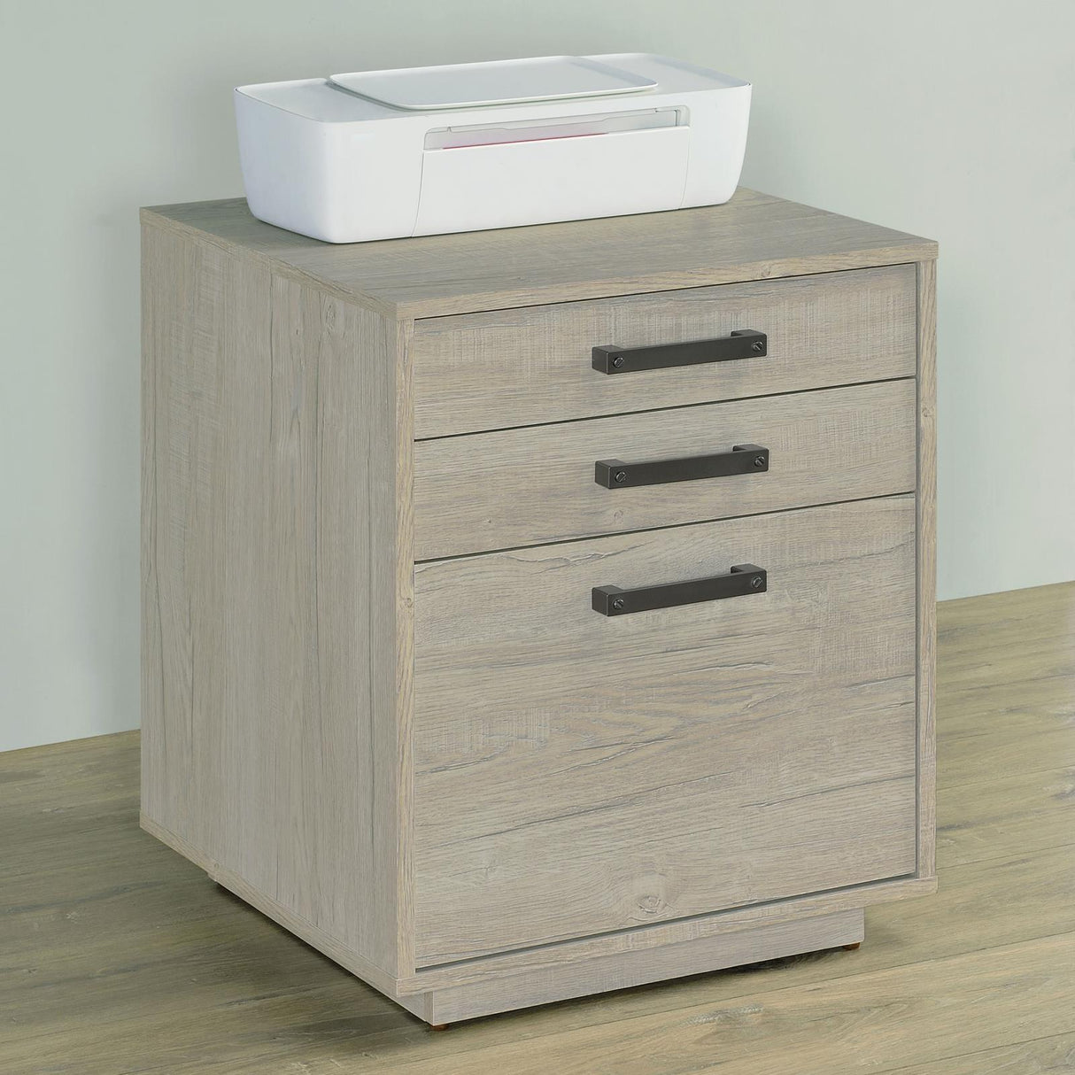 Loomis Whitewashed Gray 3-Drawer Square File Cabinet from Coaster - Luna Furniture
