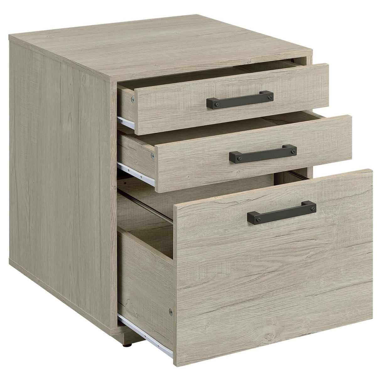 Loomis Whitewashed Gray 3-Drawer Square File Cabinet from Coaster - Luna Furniture