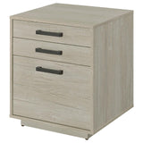 Loomis Whitewashed Gray 3-Drawer Square File Cabinet from Coaster - Luna Furniture