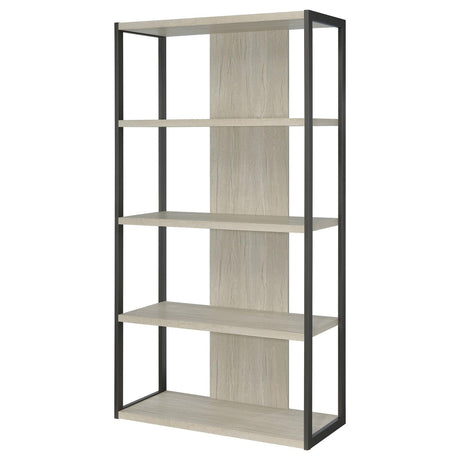 Loomis Whitewashed Gray 4-Shelf Bookcase from Coaster - Luna Furniture