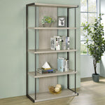 Loomis 4-shelf Bookcase Whitewashed Grey - 805884 - Luna Furniture