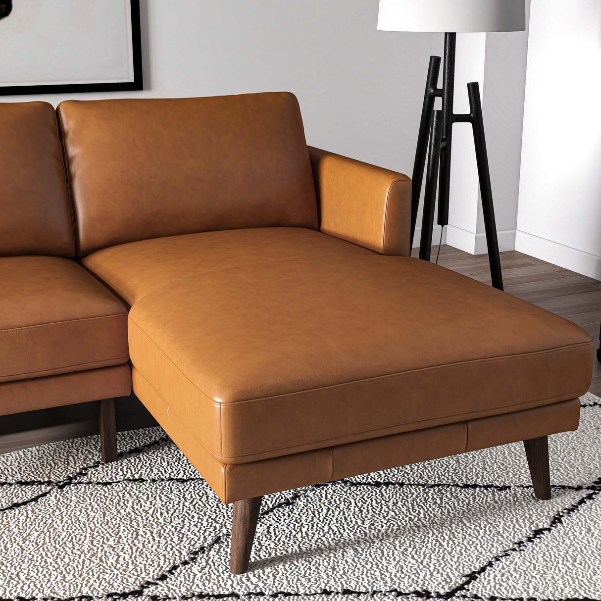 Lore Tan Genuine Leather LAF Sectional from Ashcroft Furniture - Luna Furniture