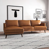 Lore Tan Genuine Leather LAF Sectional from Ashcroft Furniture - Luna Furniture