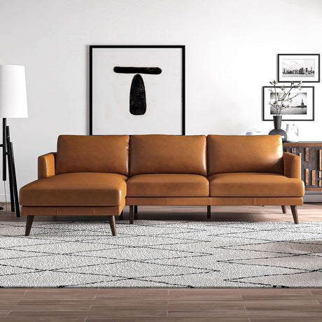 Lore Tan Genuine Leather LAF Sectional from Ashcroft Furniture - Luna Furniture