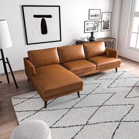 Lore Tan Genuine Leather LAF Sectional from Ashcroft Furniture - Luna Furniture