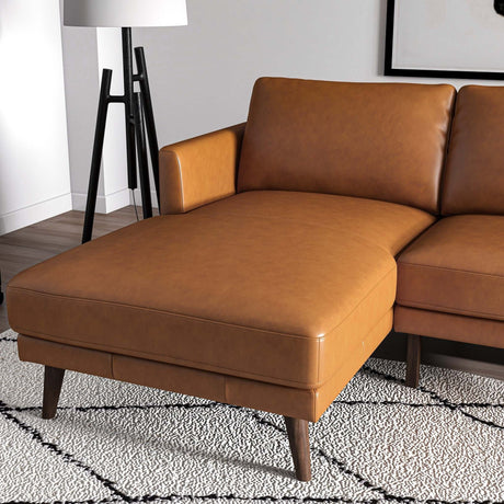 Lore Tan Genuine Leather LAF Sectional from Ashcroft Furniture - Luna Furniture