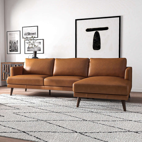 Lore Tan Genuine Leather LAF Sectional from Ashcroft Furniture - Luna Furniture