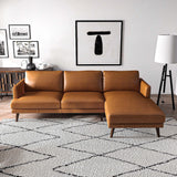 Lore Tan Genuine Leather LAF Sectional from Ashcroft Furniture - Luna Furniture