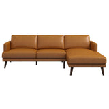 Lore Tan Genuine Leather RAF Sectional from Ashcroft Furniture - Luna Furniture