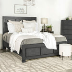Lorenzo Rectangular Panel Bed Dark Grey - 224261KE - Luna Furniture