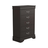 Louis Philippe Cappuccino 5-Drawer Chest with Silver Bails from Coaster - Luna Furniture