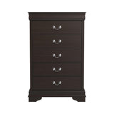 Louis Philippe Cappuccino 5-Drawer Chest with Silver Bails from Coaster - Luna Furniture