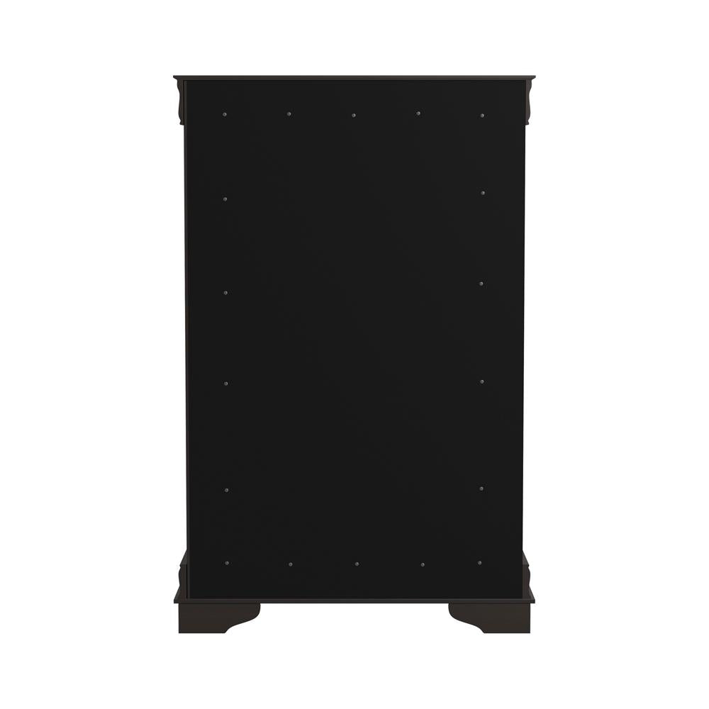 Louis Philippe Cappuccino 5-Drawer Chest with Silver Bails from Coaster - Luna Furniture