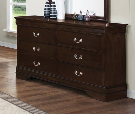 Louis Philippe 6-drawer Dresser Cappuccino - 202413 - Luna Furniture