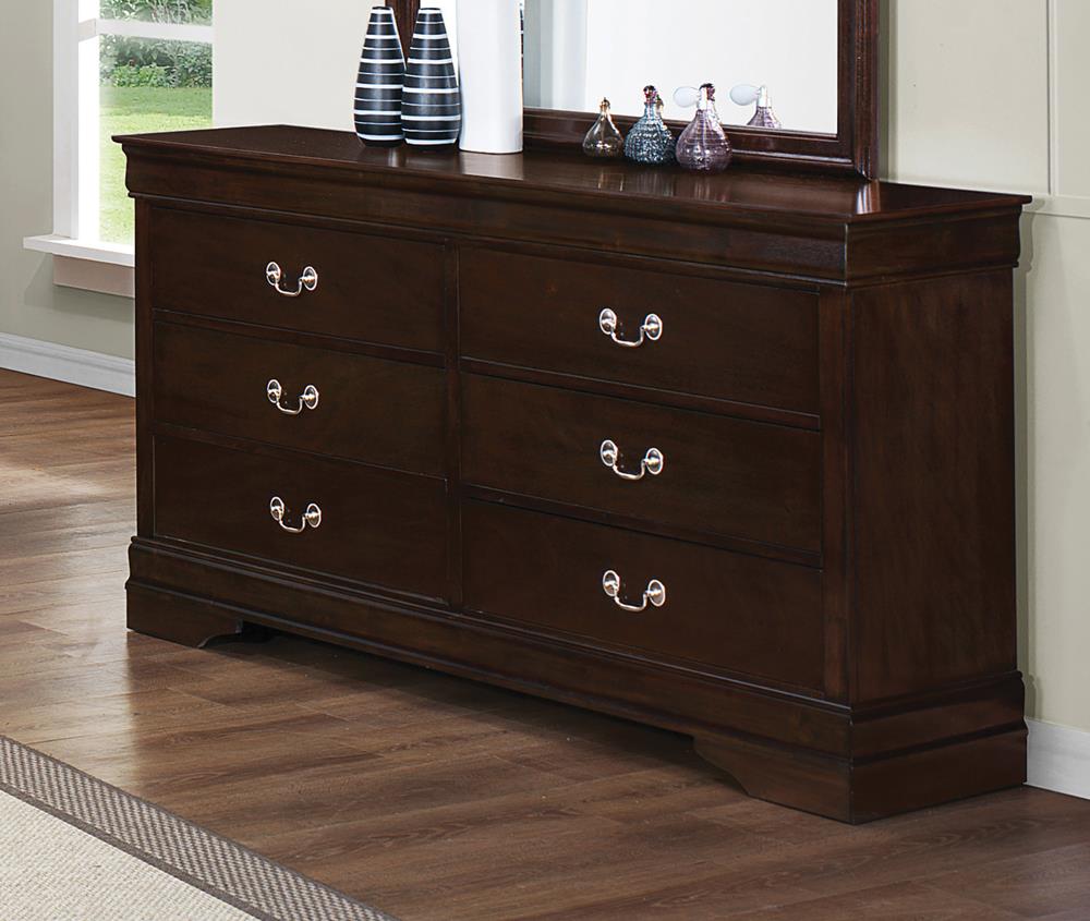 Louis Philippe Cappuccino 6-Drawer Dresser from Coaster - Luna Furniture