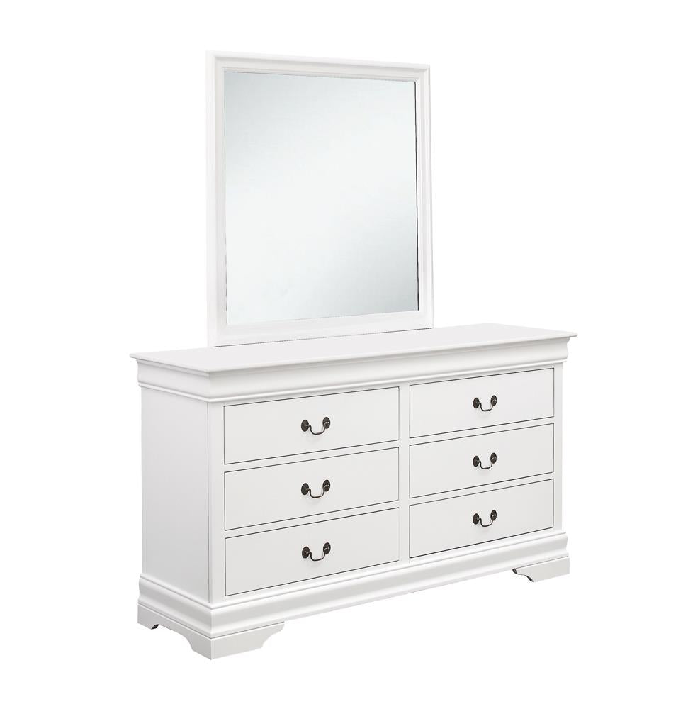 Louis Philippe 6-drawer Dresser White - 204693 - Luna Furniture