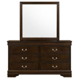 Louis Philippe Cappuccino 6-Drawer Dresser with Mirror from Coaster - Luna Furniture