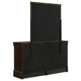 Louis Philippe Cappuccino 6-Drawer Dresser with Mirror from Coaster - Luna Furniture