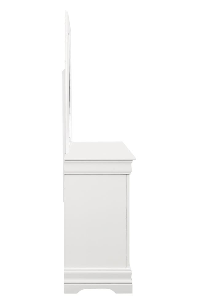 Louis Philippe Beveled Edge Square Mirror White - 204694 - Luna Furniture