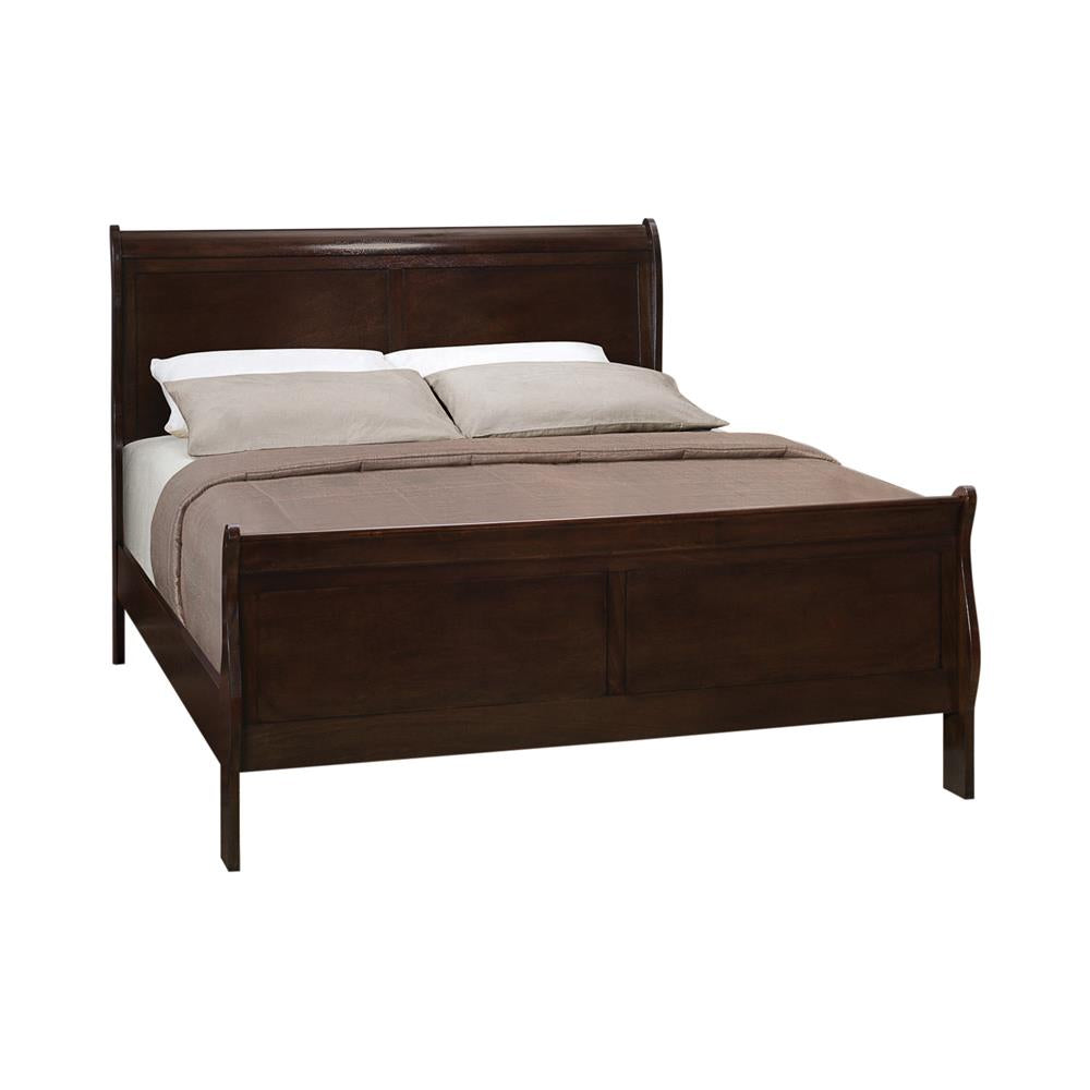 Louis Philippe Cappuccino Full Panel Sleigh Bed from Coaster - Luna Furniture