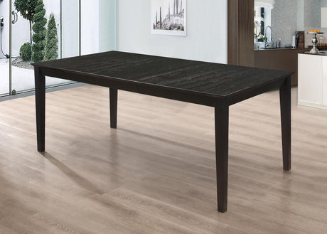 Louise Rectangular Dining Table with Extension Leaf Black - 101561 - Luna Furniture