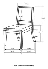 Louise Black and Cream Upholstered Dining Side Chairs, Set of 2 from Coaster - Luna Furniture