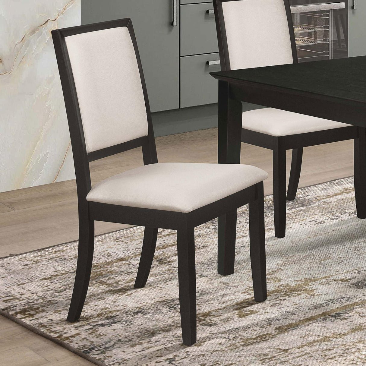 Louise Black and Cream Upholstered Dining Side Chairs, Set of 2 from Coaster - Luna Furniture