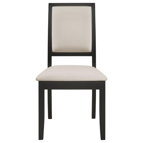Louise Black and Cream Upholstered Dining Side Chairs, Set of 2 from Coaster - Luna Furniture
