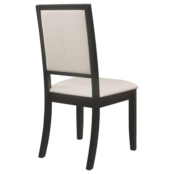 Louise Upholstered Dining Side Chairs Black and Cream (Set of 2) - 101562 - Luna Furniture
