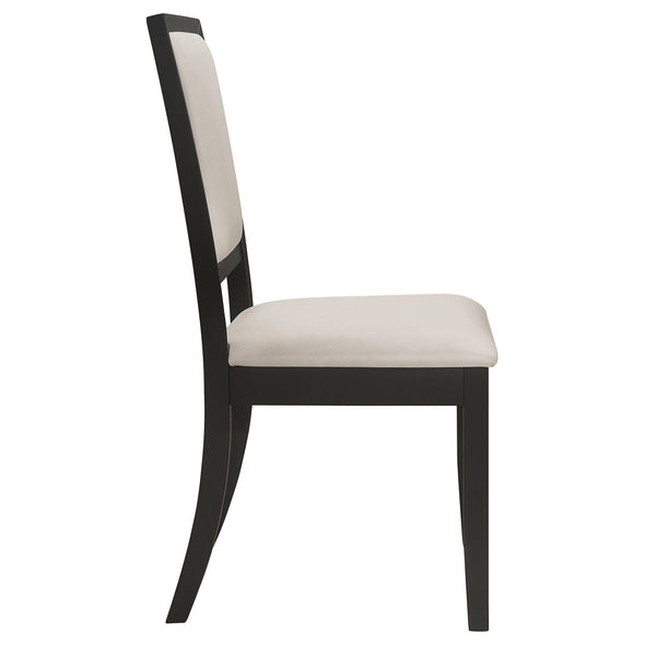 Louise Upholstered Dining Side Chairs Black and Cream (Set of 2) - 101562 - Luna Furniture