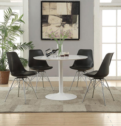 Lowry Round Dining Table White - 105261 - Luna Furniture