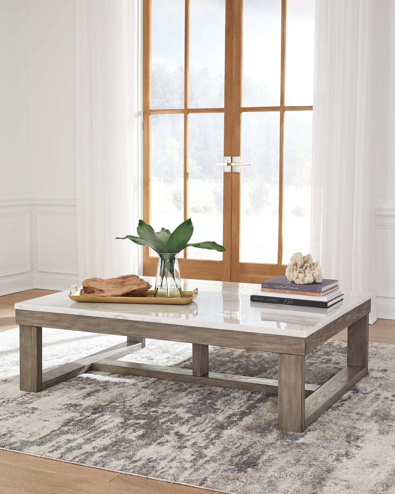 Loyaska Brown/Ivory Coffee Table from Ashley - Luna Furniture