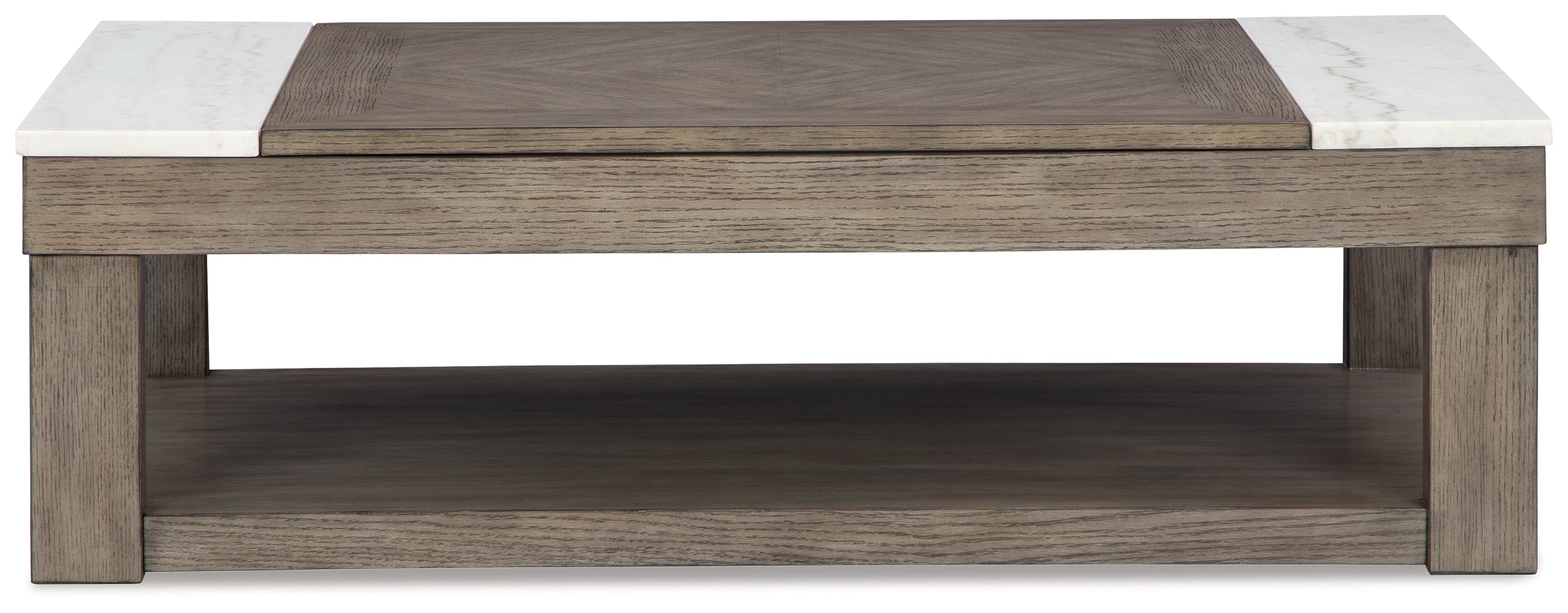 Loyaska Grayish Brown/White Lift-Top Coffee Table - Luna Furniture