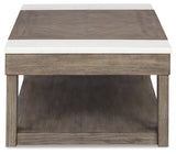 Loyaska Grayish Brown/White Lift-Top Coffee Table from Ashley - Luna Furniture