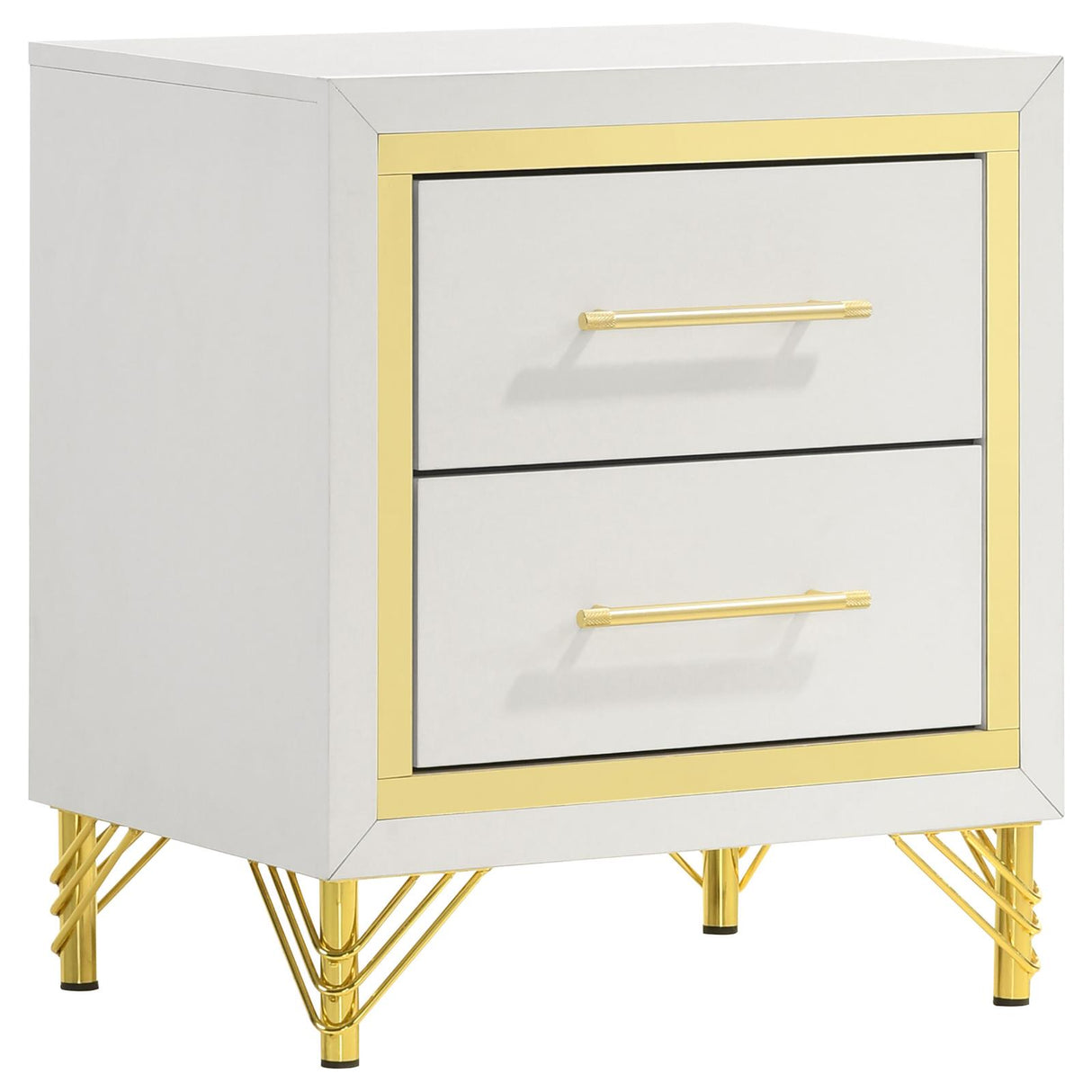 Lucia White 2-Drawer Nightstand from Coaster - Luna Furniture