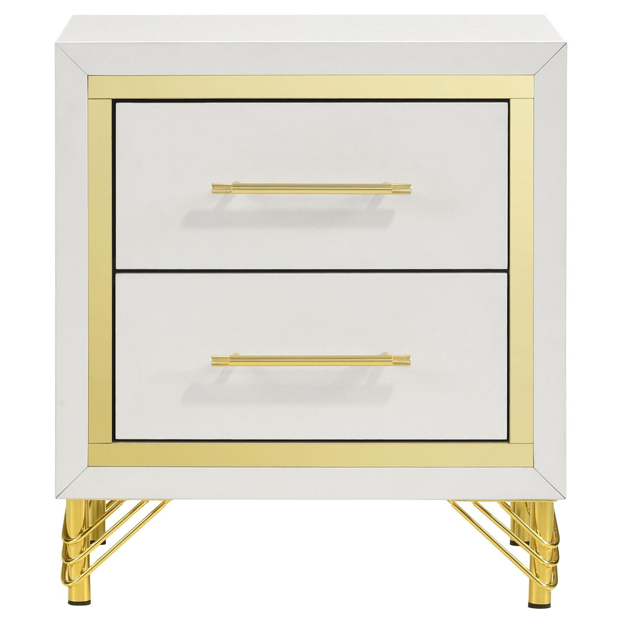 Lucia White 2-Drawer Nightstand from Coaster - Luna Furniture