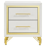 Lucia White 2-Drawer Nightstand from Coaster - Luna Furniture