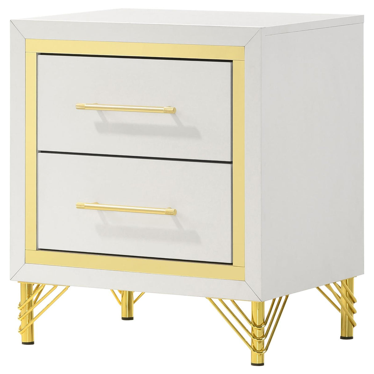 Lucia White 2-Drawer Nightstand from Coaster - Luna Furniture